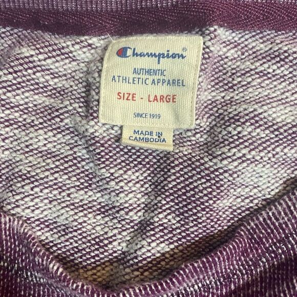 Champion Women Size L 2 Tone Heathered Purple Crewneck Sweatshirt Top Shirt - Picture 2 of 2